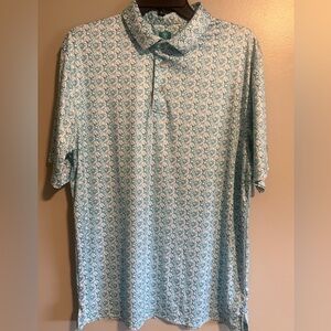 Pro Tour Men's Golf Polo Coolplay Dragonflies white/ blue green size large